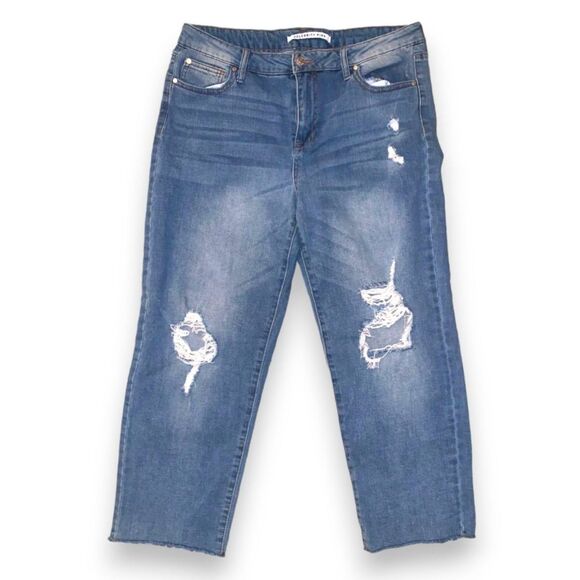 NWOT Celebrity Pink Distressed Crop High Waisted Mom Jeans Women's Size 13/31 - Picture 3 of 5